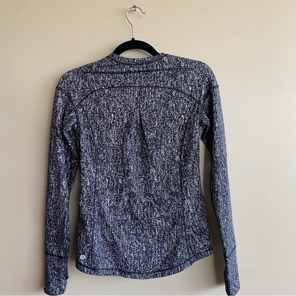 Lululemon Extra Mile Long Sleeve Running Luon Suited Jacquard Black White Size 2 - Picture 3 of 7